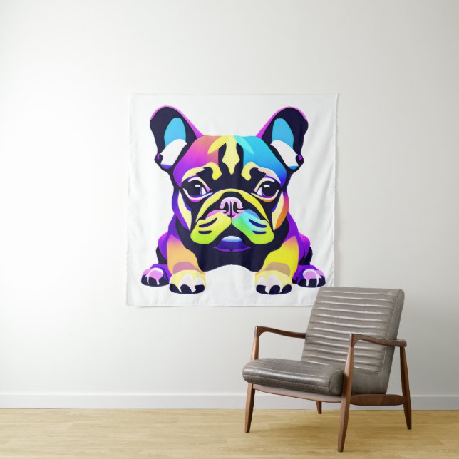 Farbiger Mops Hund Welpe Wandteppich (Beispiel)