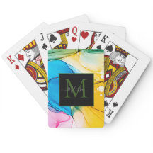 Farbiger Name des marmorierten Monogramms