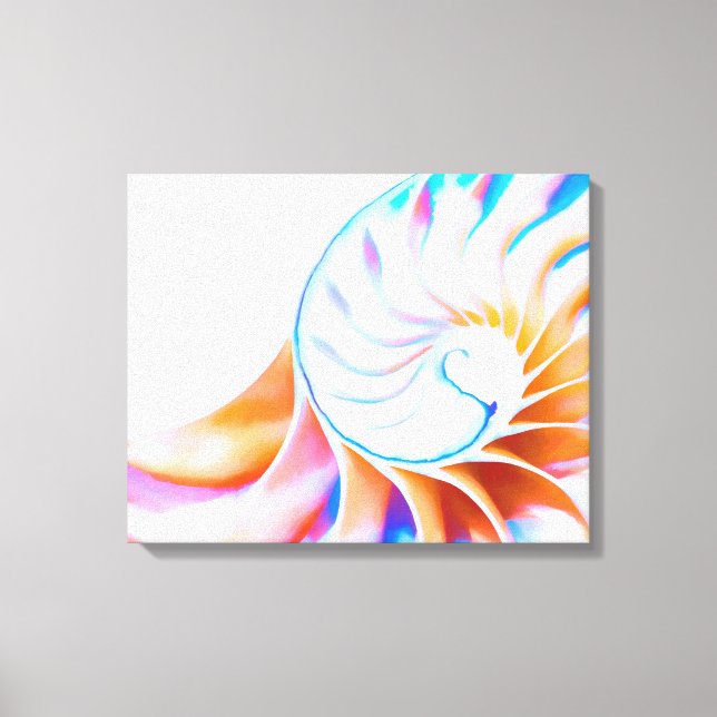 Farbiger Nautilus Leinwanddruck (Vorderseite)