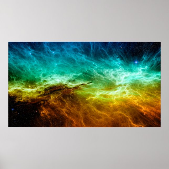 Farbiger Nebel-Hintergrund, abstrakt, Astronom Poster (Vorne)