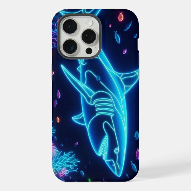 Farbiger Neonhai iPhone Hülle (Rückseite)