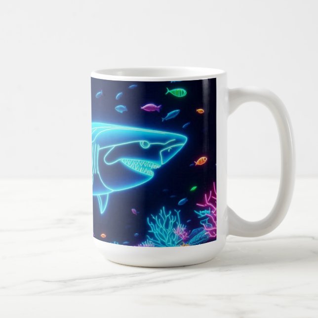 Farbiger Neonhai Kaffeetasse (Rechts)