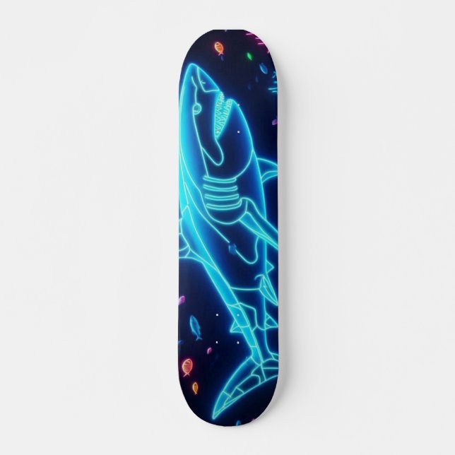 Farbiger Neonhai Skateboard (Vorne)