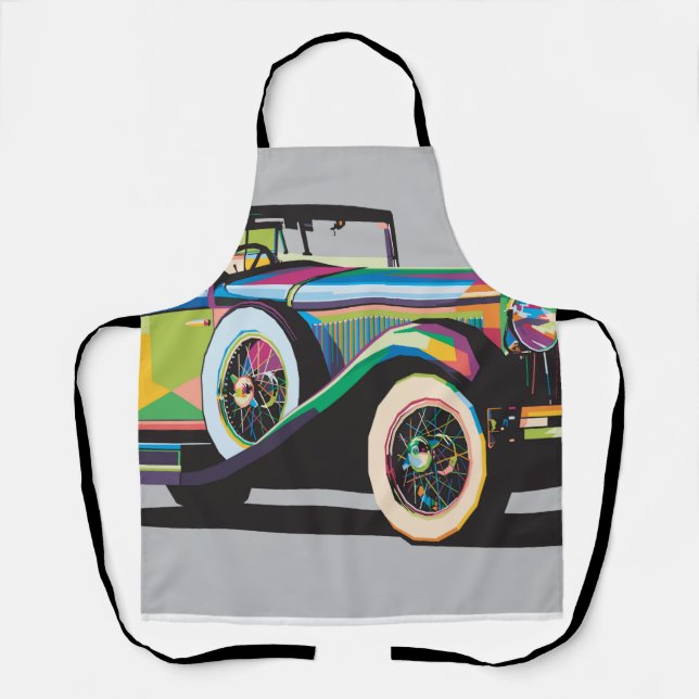 Farbiger Oldtimer Schürze (Vorderseite)