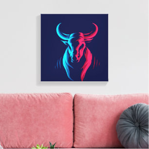 Farbiger Ox Leinwanddruck
