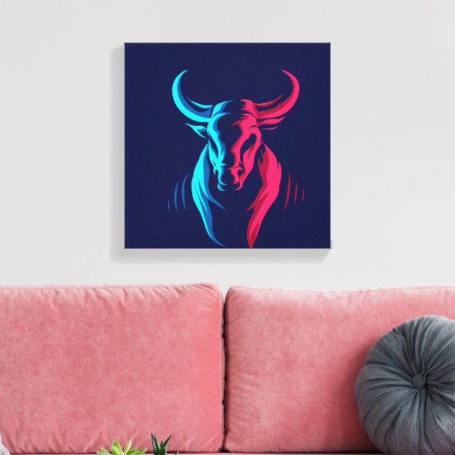 Farbiger Ox Leinwanddruck (Insitu (Wohnzimmer))