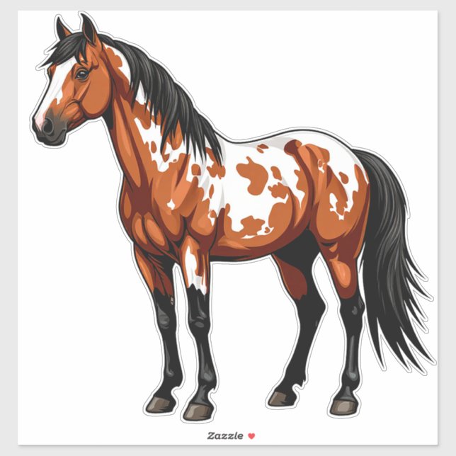 Farbiger Paint Horse Aufkleber (Blatt)