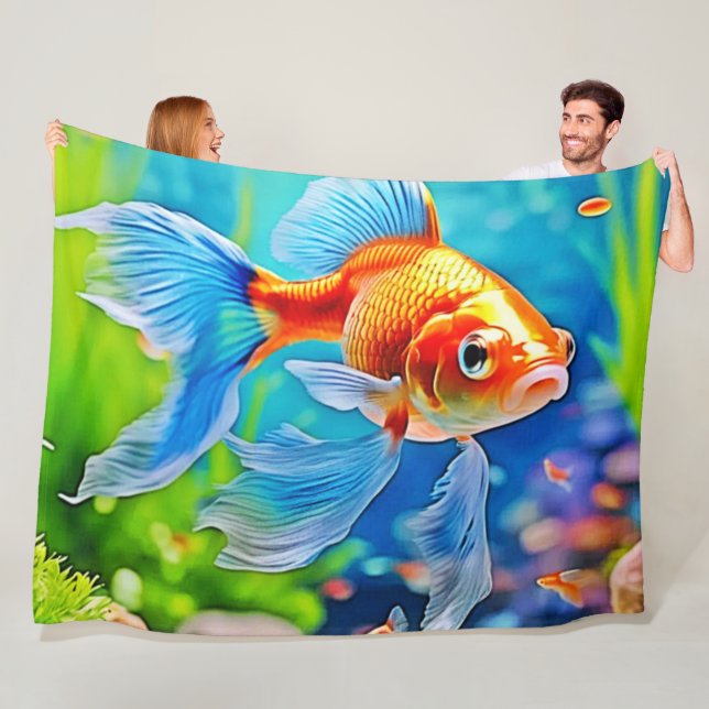 Farbiger Panzer Goldfisch Design Fleecedecke (Beispiel)