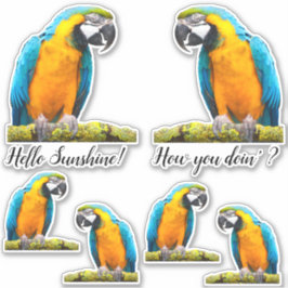 Farbiger Papagei auf Lichen Branch Custom Aufkleber