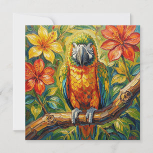 Farbiger Papagei mit Impasto-Technik  