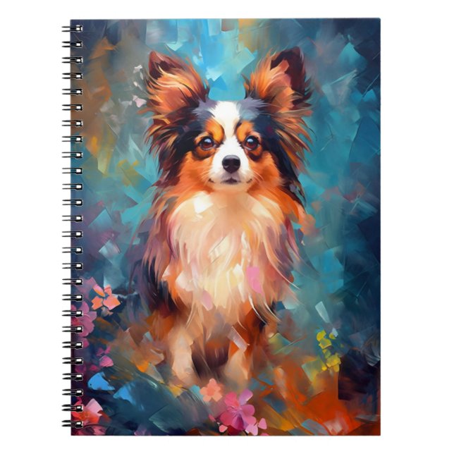 Farbiger Papillon Hund Notizblock (Vorderseite)