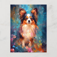 Farbiger Papillon Hund