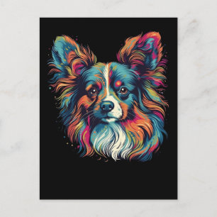 Farbiger Papillon Hund Postkarte