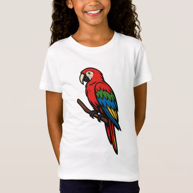 Farbiger Parrot-Bird-Grafischer T - Shirt (Vorderseite)