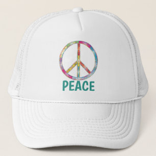 Farbiger Peace Symbol Design Hat Truckerkappe