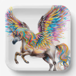 Farbiger Pegasus Pappteller