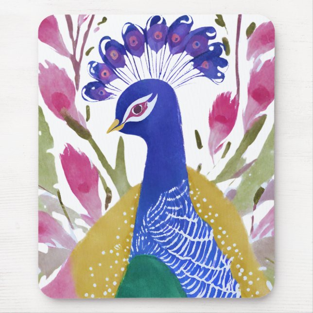 Farbiger Pfau Mousepad (Vorne)
