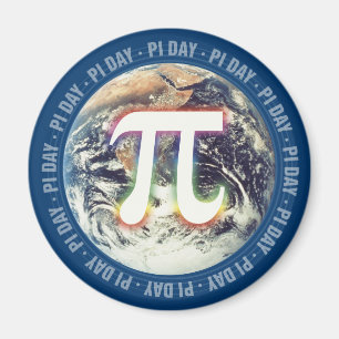 Farbiger Pi Day auf der Erde - Magnet für Mathema