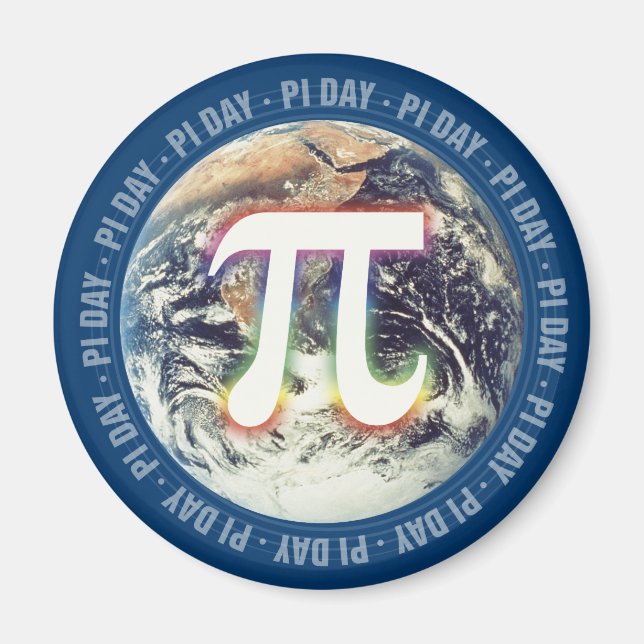 Farbiger Pi Day auf der Erde - Magnet für Mathemat (Vorne)