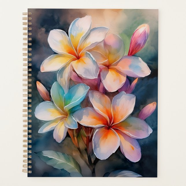 Farbiger Plumeria-Kalender Planer (Vorderseite)