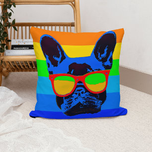 Farbiger Pop Art French Bulldog Kissen