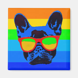 Farbiger Pop Art French Bulldog Magnet
