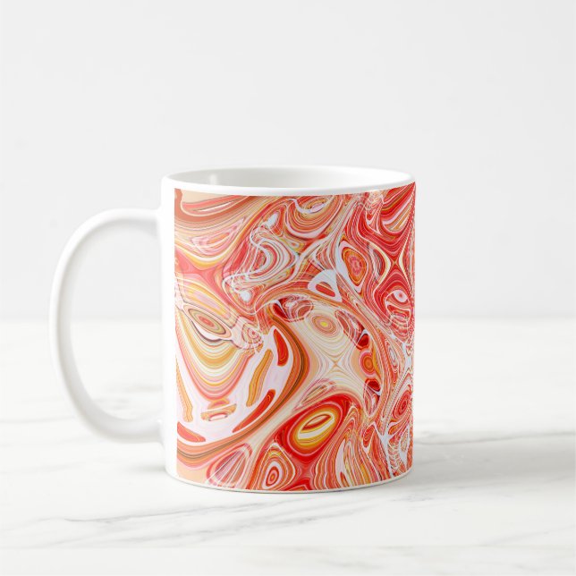 Farbiger psychedelischer Hintergrund aus Interweav Kaffeetasse (Links)