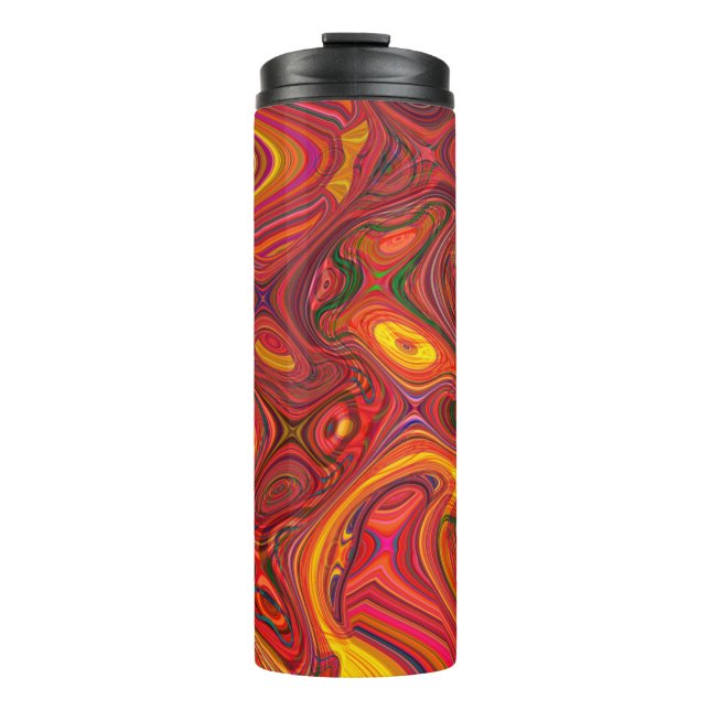 Farbiger psychedelischer Hintergrund aus Interweav Thermosbecher (Vorderseite)