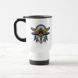 Farbiger psychedelischer Libellen-Traumfänger Boho Reisebecher