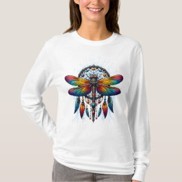 Farbiger psychedelischer Libellen-Traumfänger Boho T-Shirt