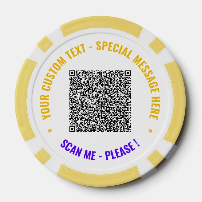Farbiger QR-Code Benutzerdefinierter Text und Farb Pokerchips (Rückseite)