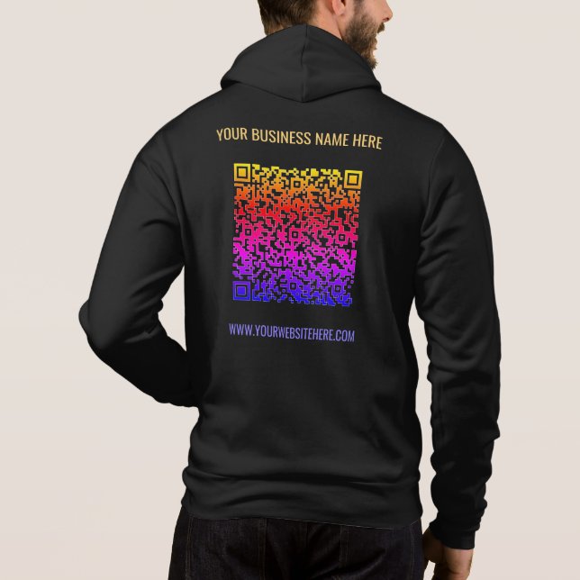 Farbiger QR-Code Business Hoodie mit individuellem (Rückseite)