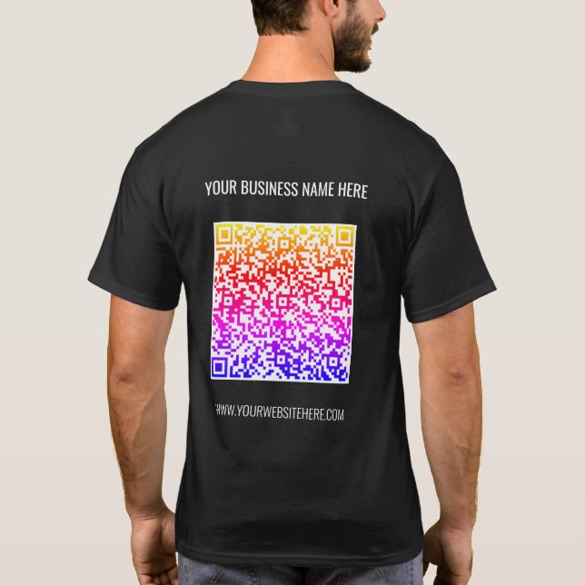 Farbiger QR-Code mit benutzerdefiniertem Text-Busi T-Shirt (Rückseite)