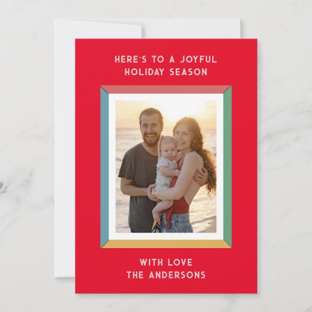 Farbiger Rahmen mit großen Grüßen Feiertagskarte (Vorderseite)