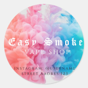 Farbiger Rauch Vape Shop Klassischer runder Aufkle Aufkleber