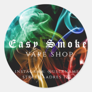 Farbiger Rauch Vape Shop Klassischer runder Aufkle Aufkleber