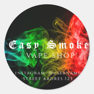 Farbiger Rauch Vape Shop Klassischer runder Aufkle Aufkleber