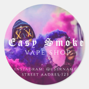 Farbiger Rauch Vape Shop Klassischer runder Aufkle Aufkleber