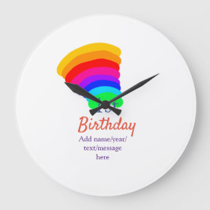 Farbiger Regenbogen 1. Geburtstag Datum Name Nachr Große Wanduhr