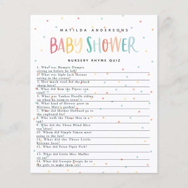 Farbiger Regenbogen-Babydusche Party Flyer (Vorne)