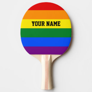 Farbiger Regenbogen-Benutzerdefinierter Text Tischtennis Schläger