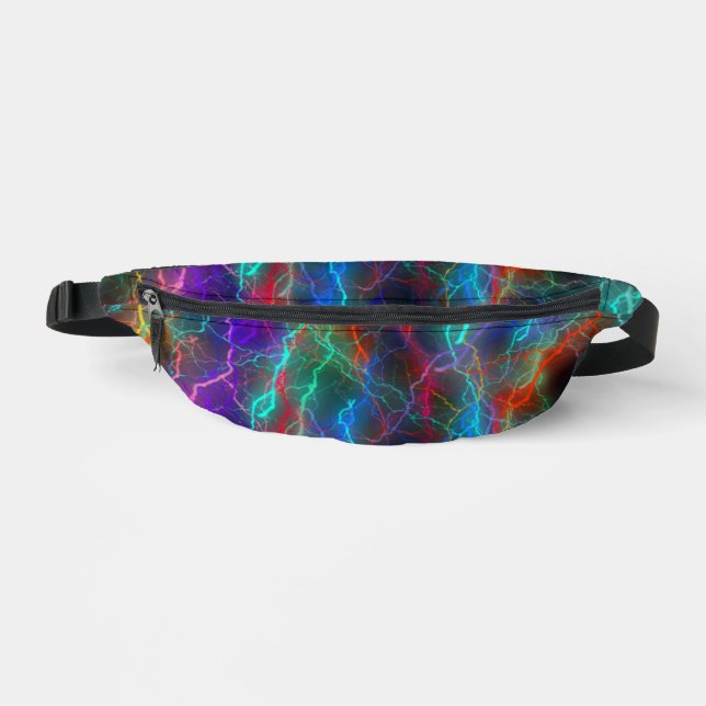 Farbiger Regenbogen Blitz Sturm Bauchtasche (Vorderseite)