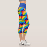 Farbiger Regenbogen Capri Leggings<br><div class="desc">Diese lebendigen Leggings sind mit einem Aquarellmuster in Regenbogenfarben dekoriert. Original Wasserfarbe © Michele Davies.</div>