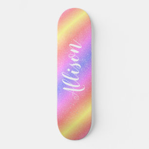 Farbiger Regenbogen-Glitzer Streifen für Personali Skateboard
