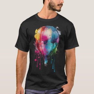 Farbiger Regenbogen-Heißluftballon T-Shirt