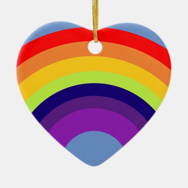 Farbiger Regenbogen Keramik Ornament (Vorne)