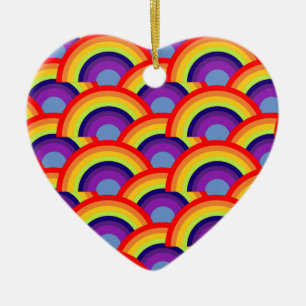 Farbiger Regenbogen Keramik Ornament