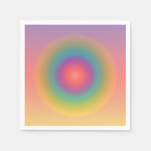 Farbiger Regenbogen Konzentrischer Kreis Raum Serviette
