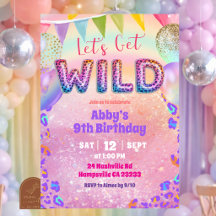 Farbiger Regenbogen Leopard Lass uns Wilde Geburts