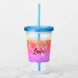 Farbiger Regenbogen-Liebe-Stolz lgbtq Gay Muster T Acryltrinkbecher